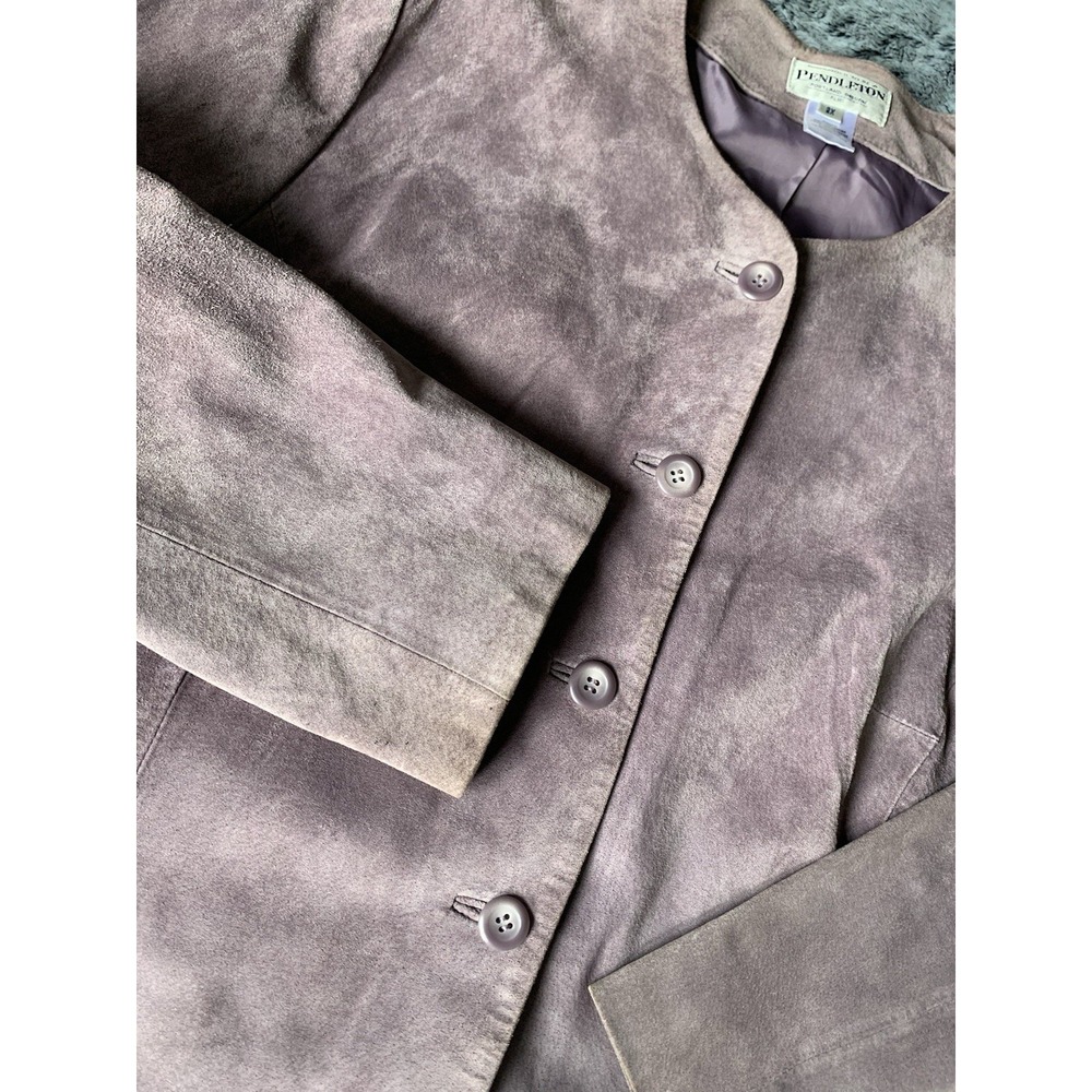 Women's 2X Pendleton Light‎ Purple Leather Blazer Suit  Jacket Business